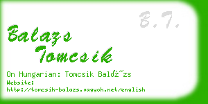 balazs tomcsik business card